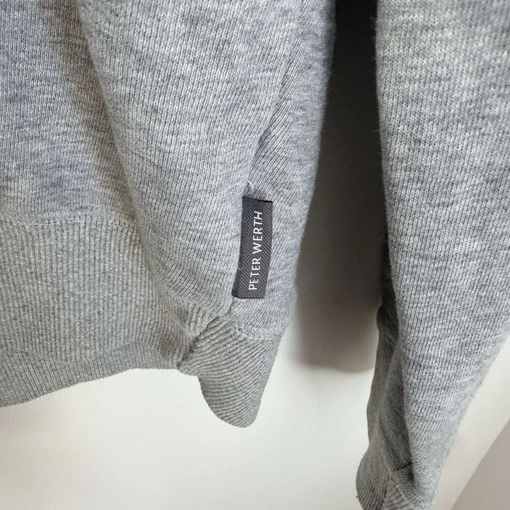 Peter Werth London 1/4 Zip 'Queens' Sweatshirt Gray Casual Jersey 100% Cotton S